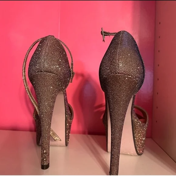 Boutique Shimmering Bronze Heels - Picture 3 of 5